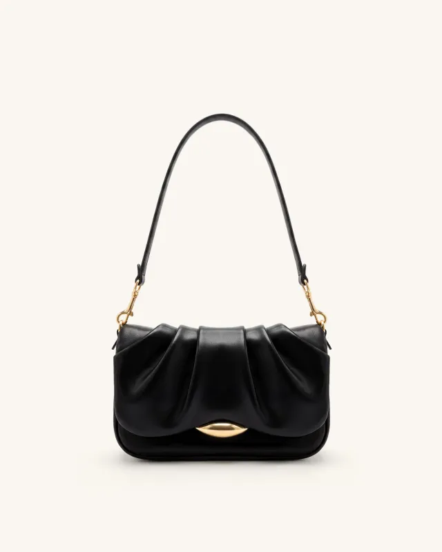 Sofia Ruched Shoulder Bag - Black made by JW PEI