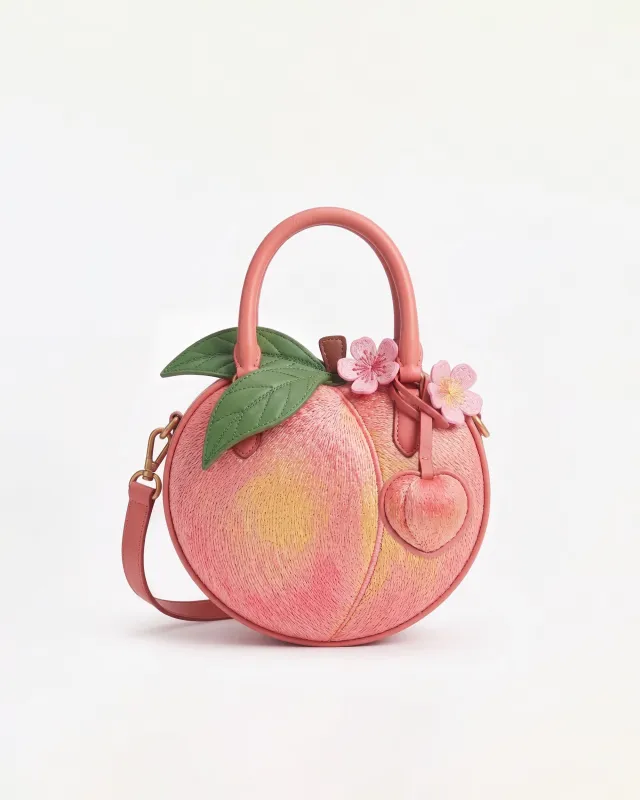 Peach Shaped Crossbody Bag - Pink made by JW PEI
