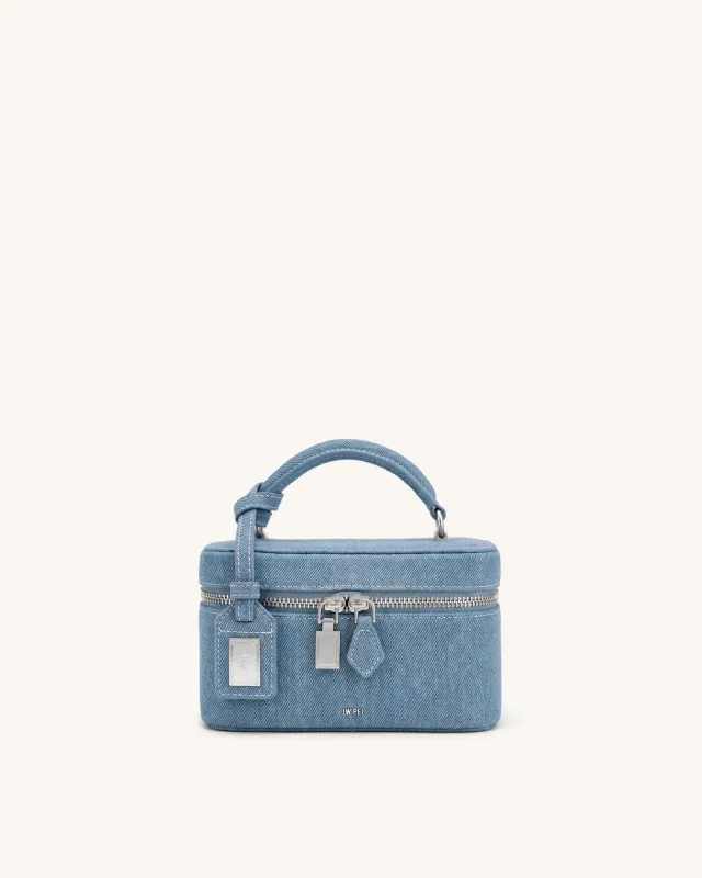 Cleo Box Shape Top Handle Bag - Light Blue Denim made by JW PEI