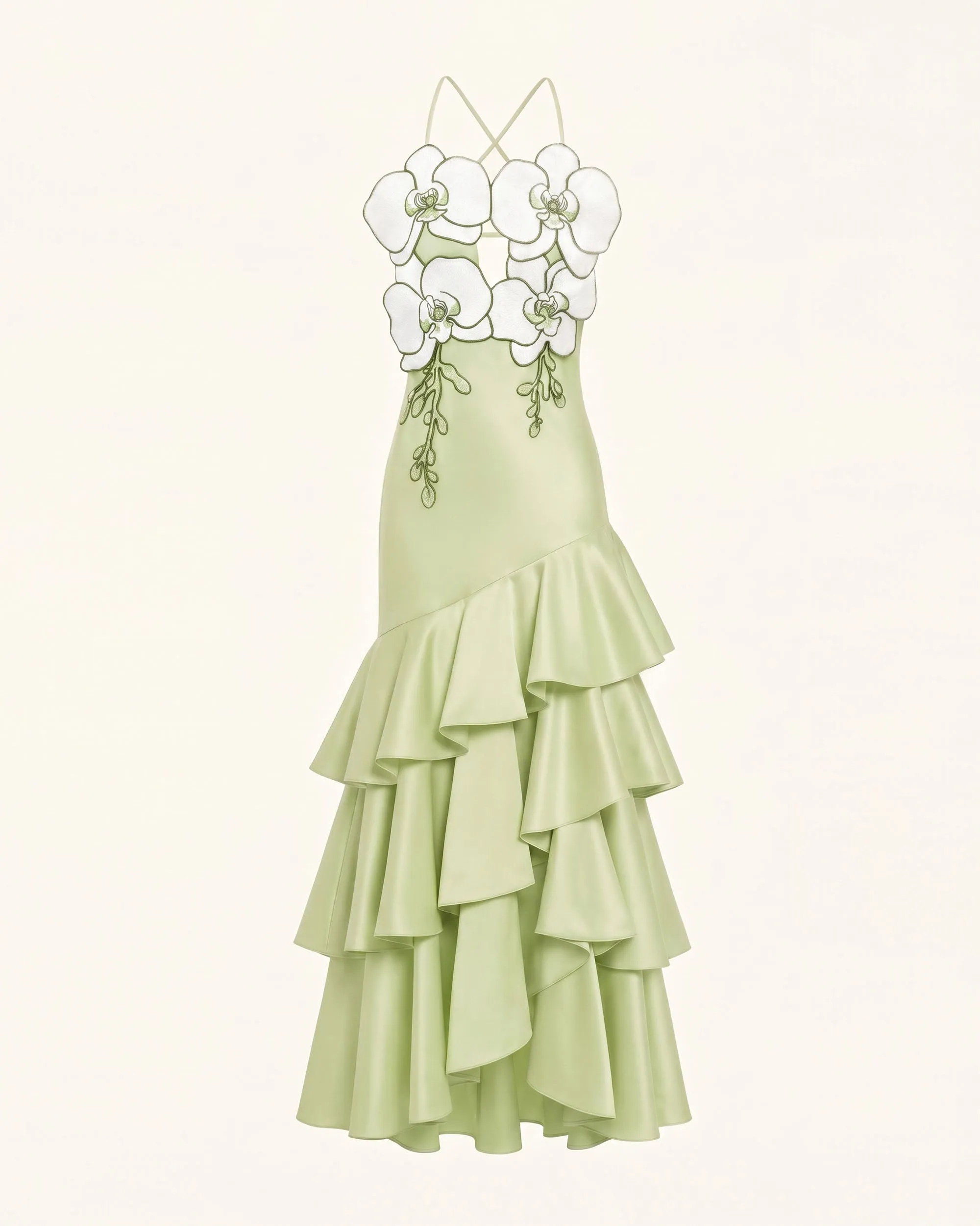 Orchid Embellished Ruffle Midi Dress - Light Green sold by JW PEI product image thumbnail 2