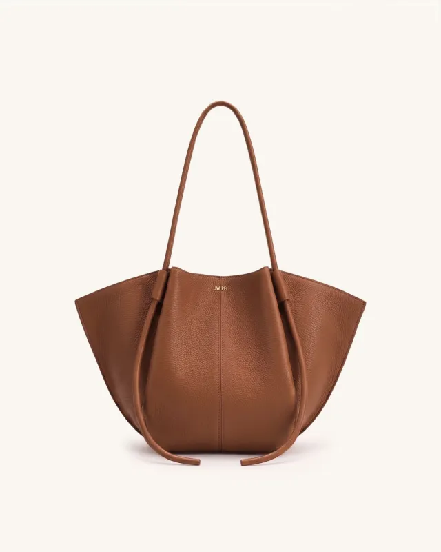 Nala Wide Tote Bag - Yellow Brown made by JW PEI