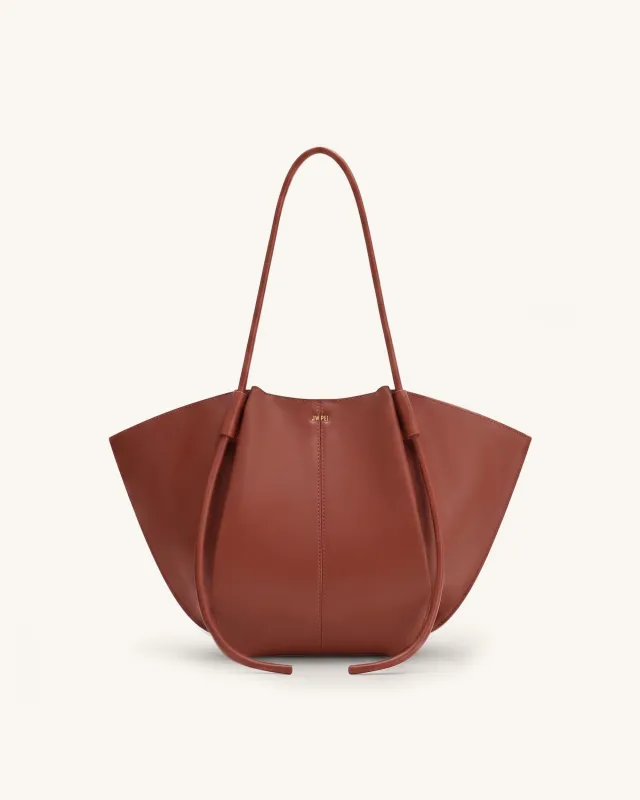 Nala Wide Tote Bag - Red Brown made by JW PEI