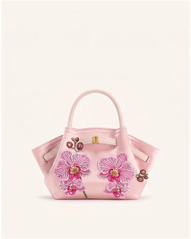 Hana Mini Phalaenopsis Orchid Embroidery Tote Bag - Pink made by JW PEI