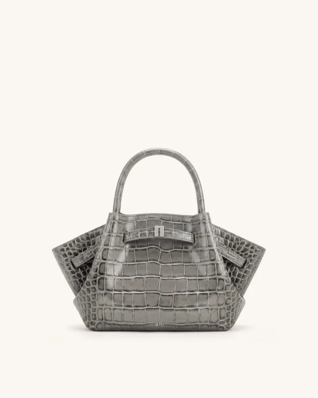Hana Mini Tote Bag - Grey Croc made by JW PEI