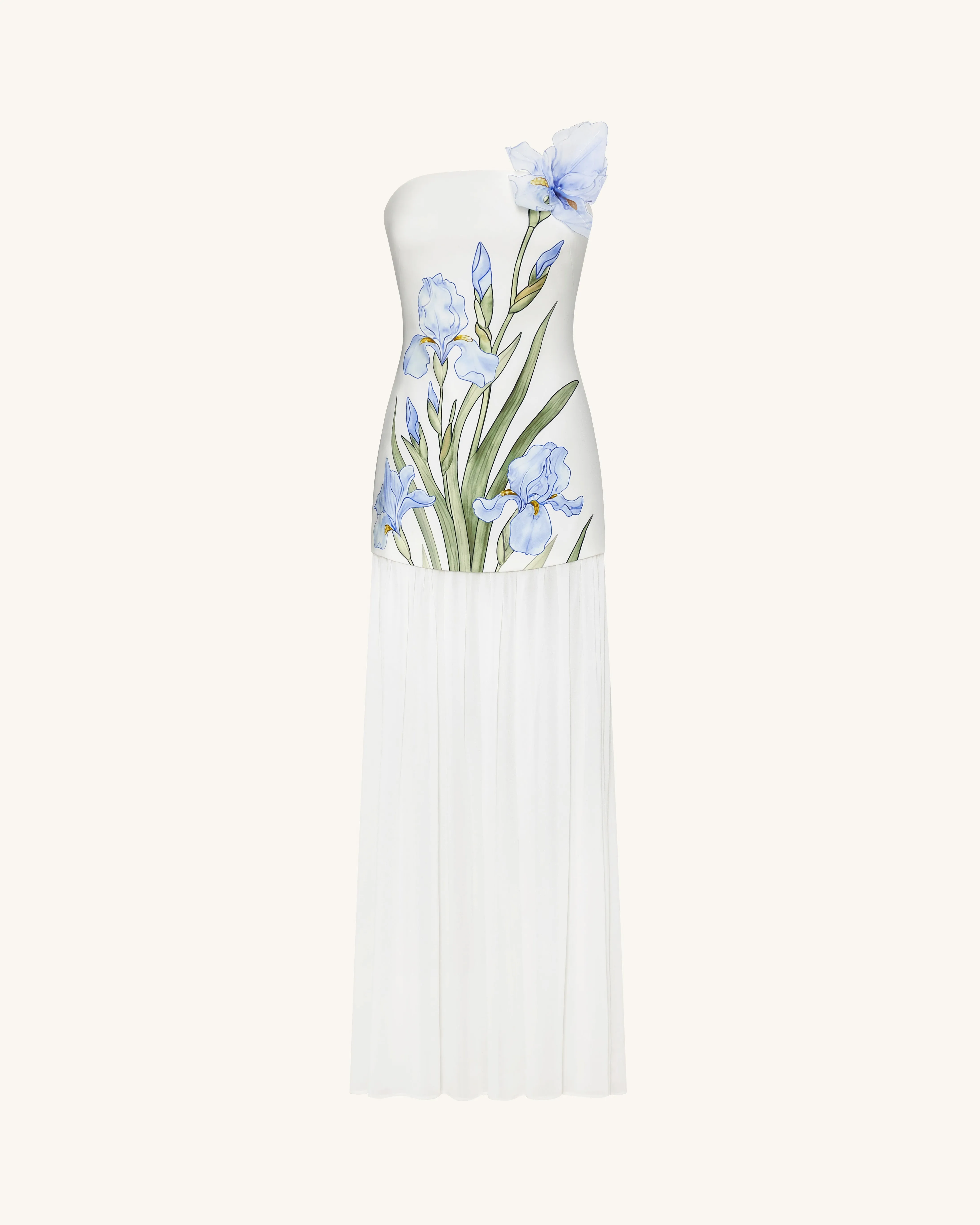 Floral Print Strapless Mixed Maxi Dress - Ivory sold by JW PEI product image thumbnail 3