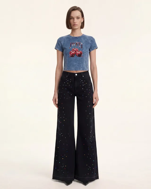 The Vintage Acid Cherry Tee - Cloudy Denim made by JW PEI