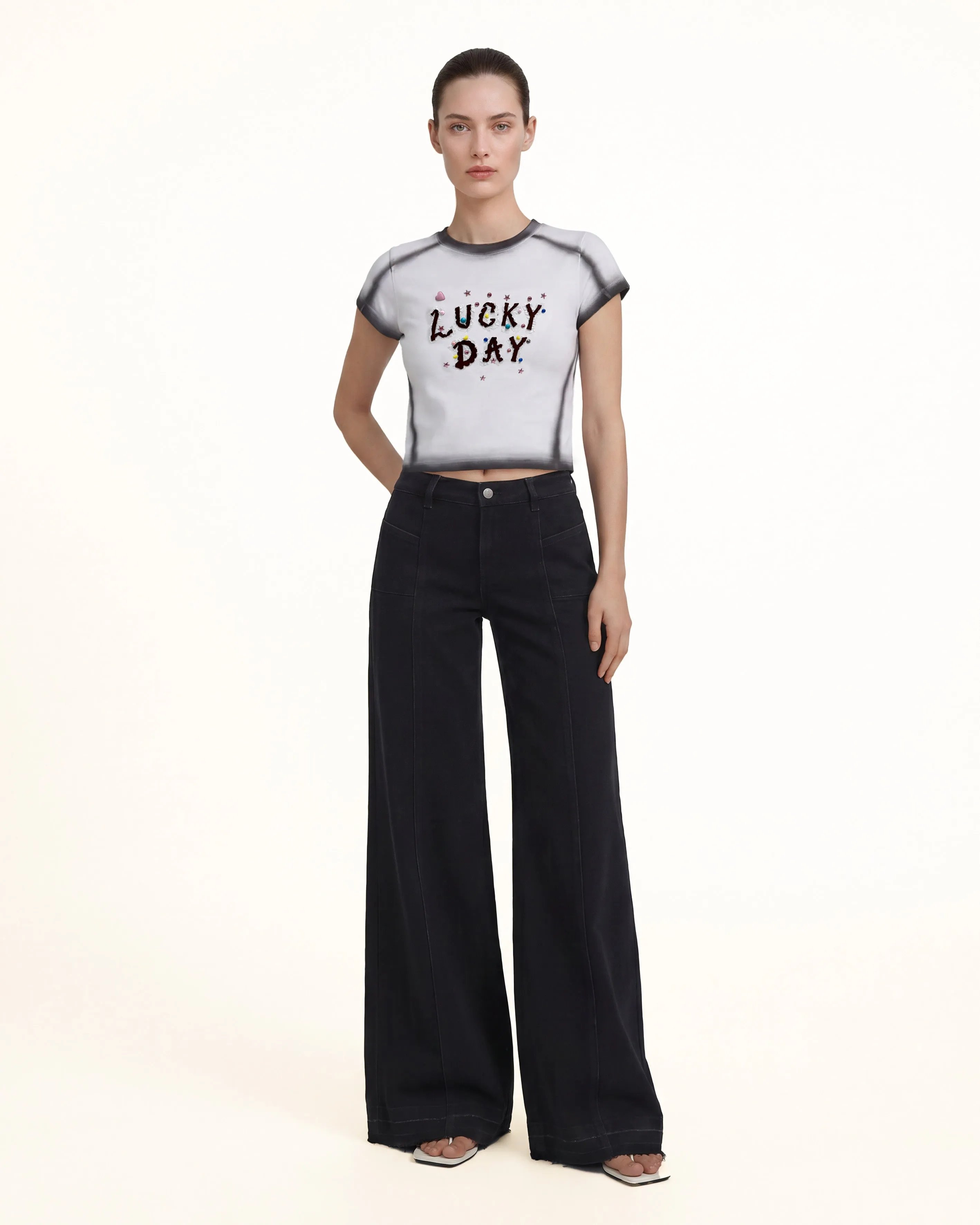 The Pixie Lucky Day Beaded Tee - Inky Edge sold by JW PEI