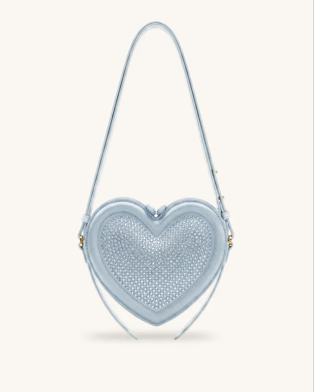 Arlene Artificial Crystal Heart Shaped Crossbody Bag - Lake Blue made by JW PEI