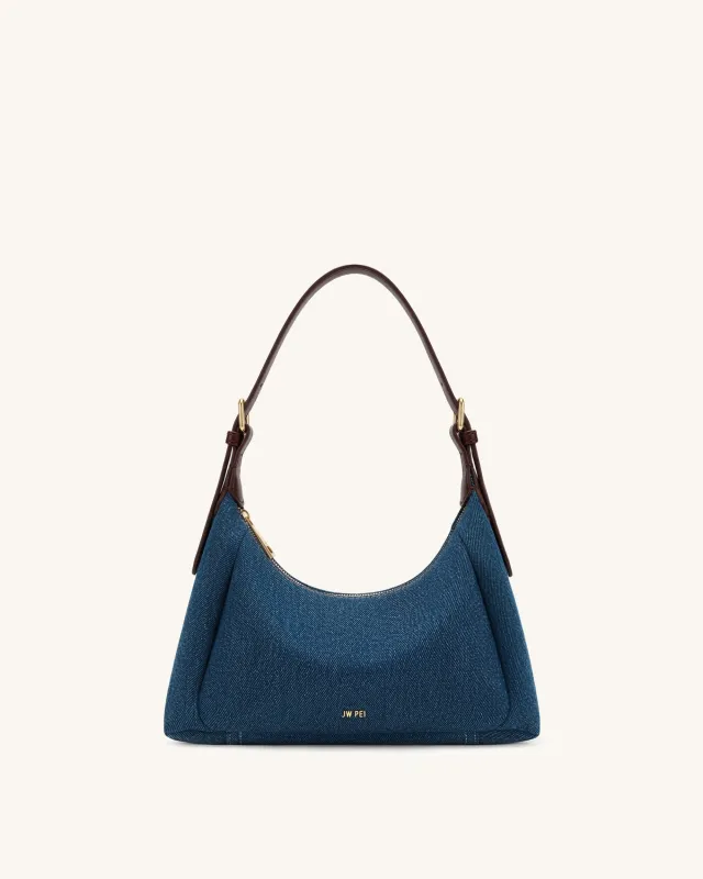 Velora Denim Shoulder Bag - Blue Denim made by JW PEI