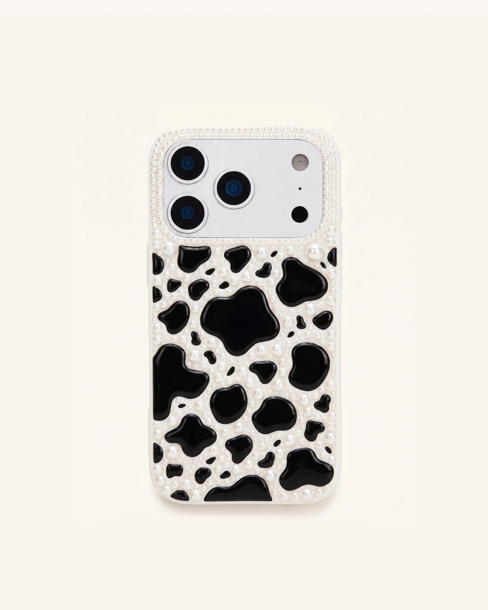 Pearl Cow Print Phone Case - White sold by JW PEI