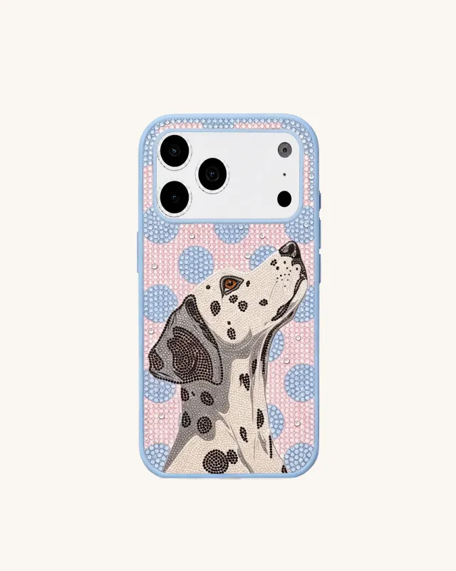 Dalmatian Artificial Crystal Phone Case – Blue made by JW PEI