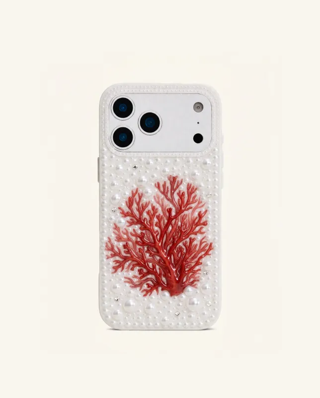 Red Coral Pearl Phone Case - White made by JW PEI