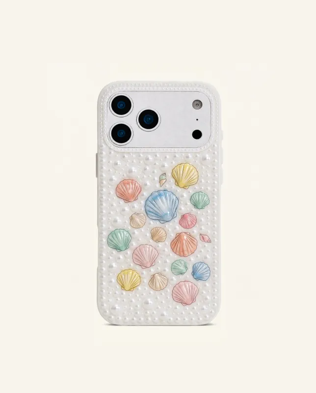 Pastel Seashell Pearl Phone Case - White made by JW PEI
