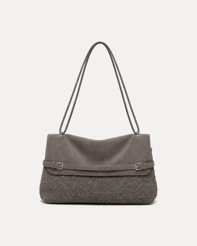 Teagan Faux Suede Shoulder Bag - Grey made by JW PEI