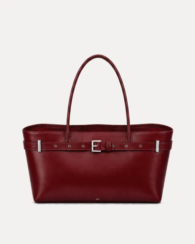 Soline Belt Tote Bag - Burgundy made by JW PEI