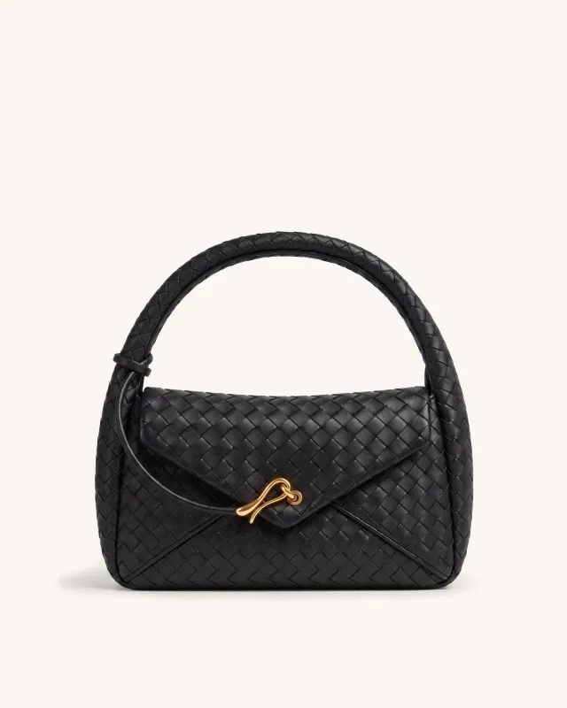 Celeste Woven Hobo Bag - Black made by JW PEI