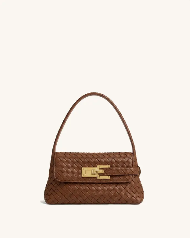 Keyla Woven Belt Lock Shoulder Bag - Camel made by JW PEI