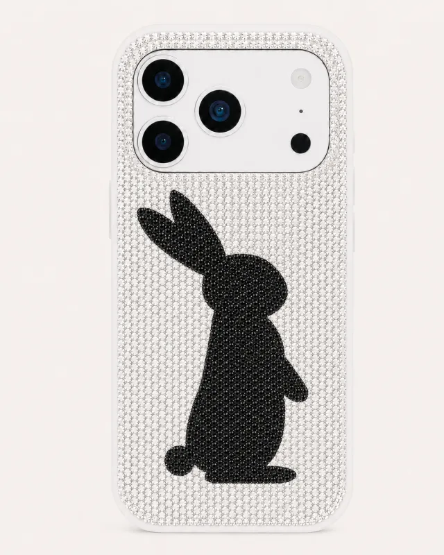 Rabbit Artificial Crystal Phone Case - White made by JW PEI