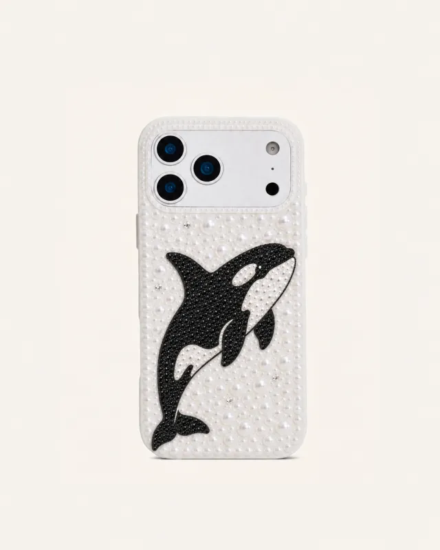 Orca Pearl Embellished Phone Case – White made by JW PEI