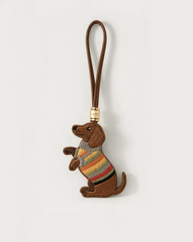 Sweater Dachshund Bag Charm - Brown made by JW PEI