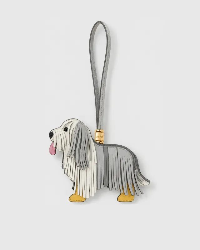 Shaggy Dog Bag Charm - Gray made by JW PEI
