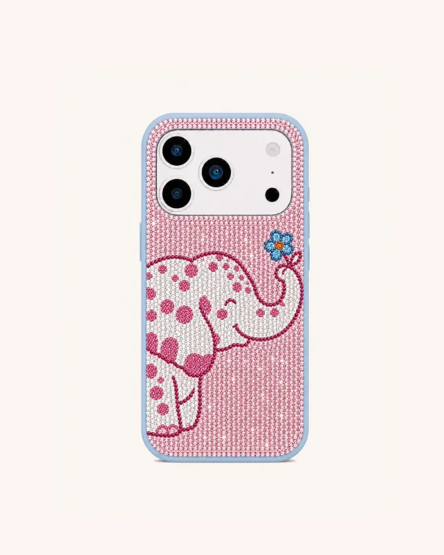 Pink Elephant Artificial Crystal Phone Case – Pink made by JW PEI