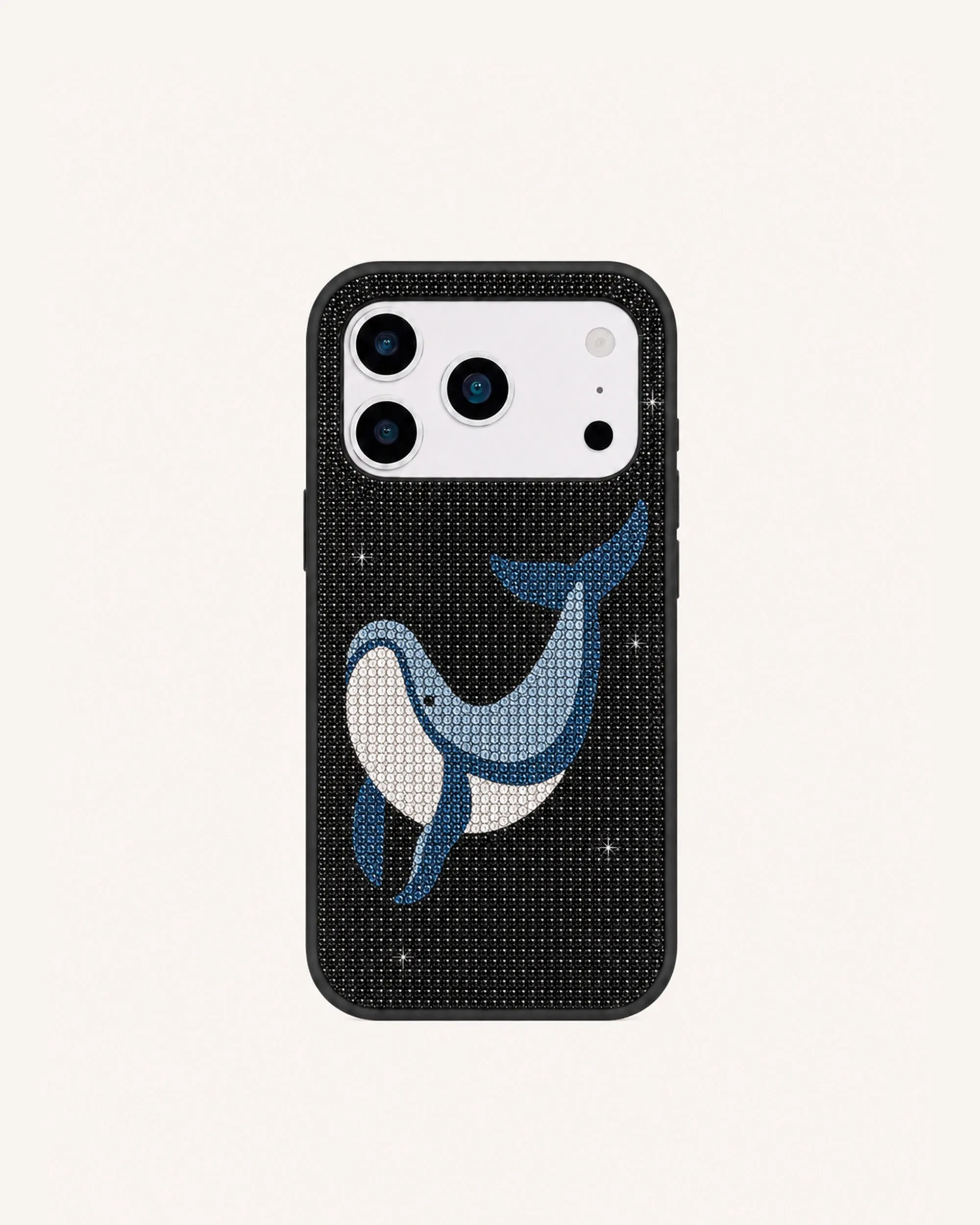 Blue Whale Artificial Crystal Phone Case - Black sold by JW PEI