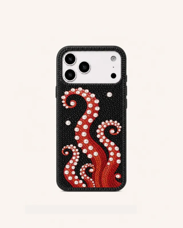Octopus Tentacle Artificial Crystal Phone Case - Black made by JW PEI