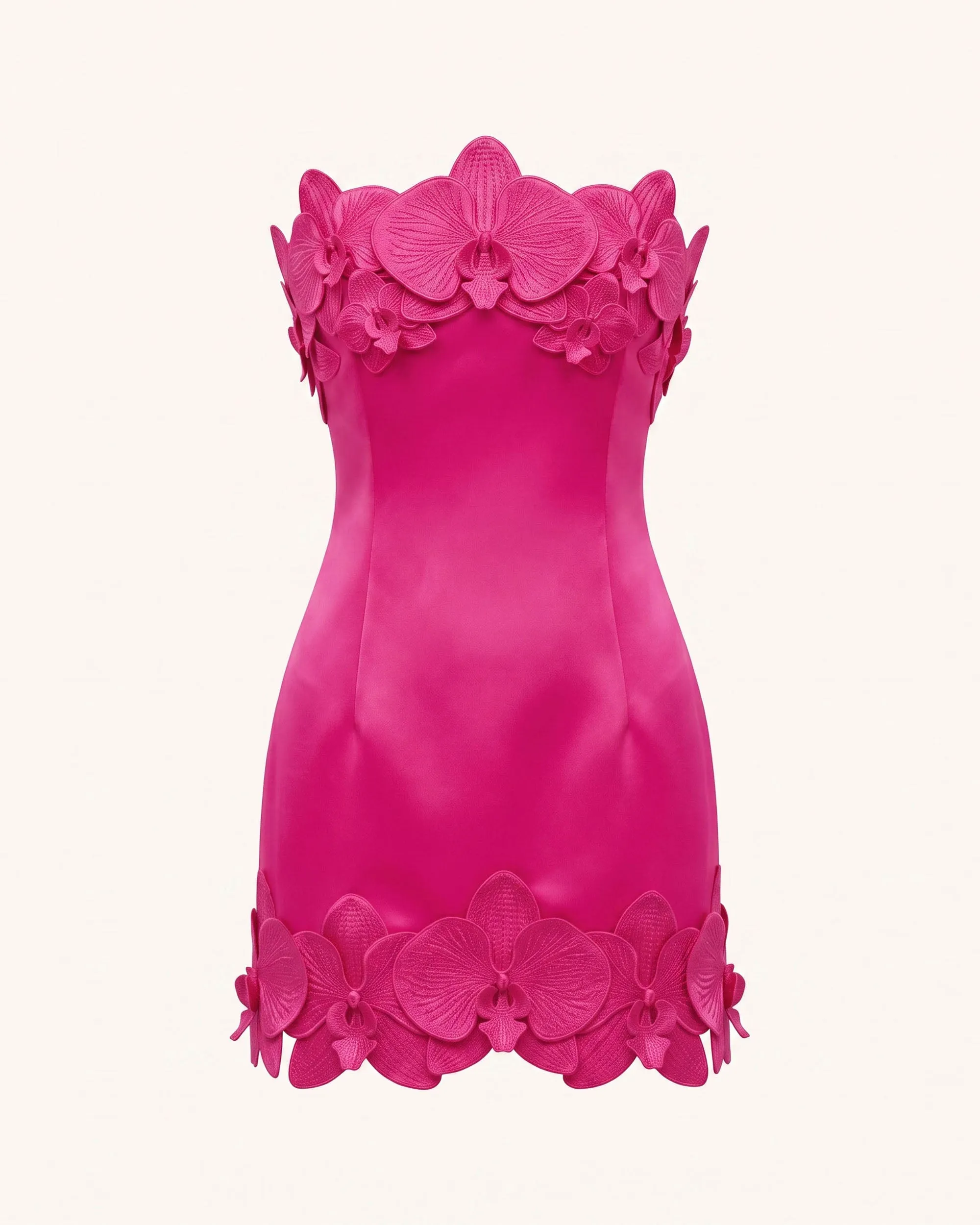 Orchid Trim Strapless Mini Dress - Fuchsia sold by JW PEI product image thumbnail 2