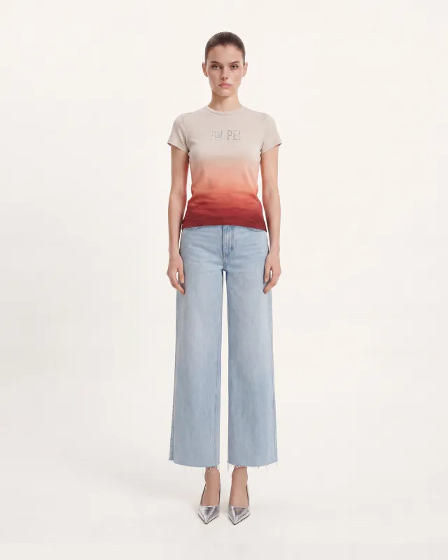 The Luminous Gradient Rhinestone Logo Tee - Mars Mirage made by JW PEI