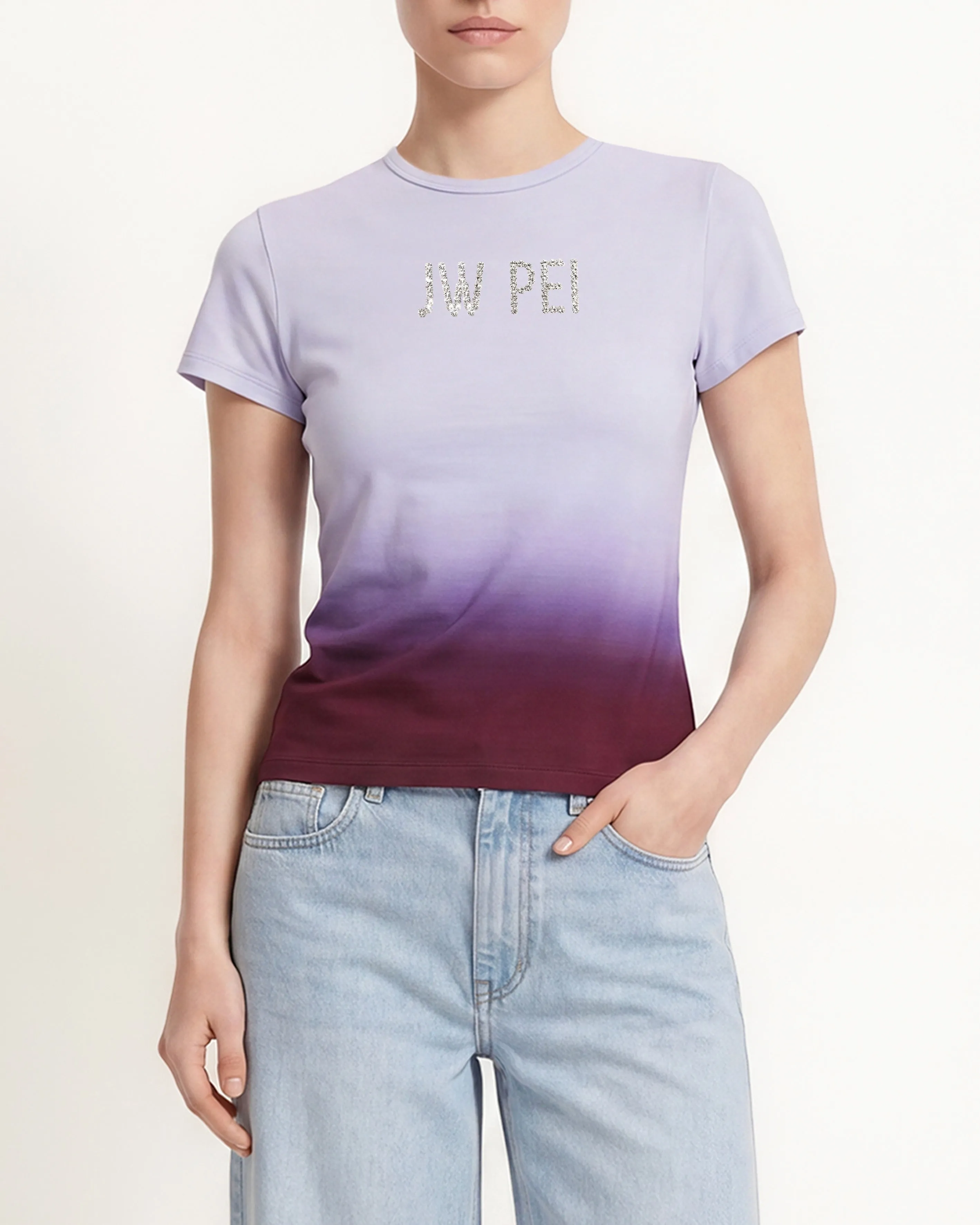 The Glitz Ombre Rhinestone Logo Tee - Plum Twilight sold by JW PEI product image thumbnail 2