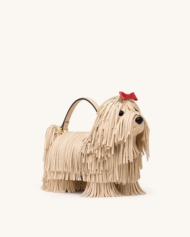 Coco Shaggy Dog Shaped Handle Bag - Apricot made by JW PEI