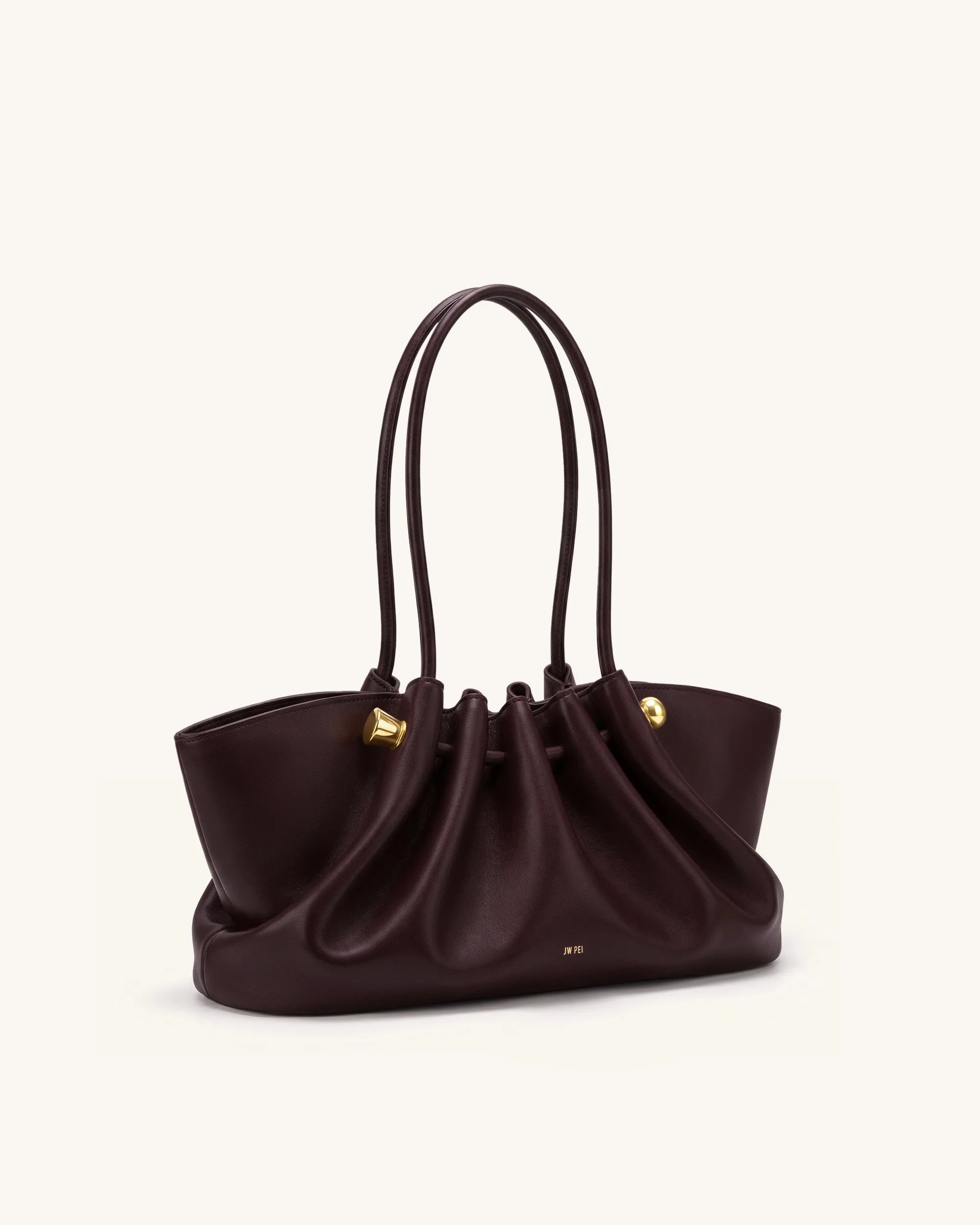 Naomi Gathered Long Handle Shoulder Bag - Deep Burgundy sold by JW PEI product image thumbnail 2