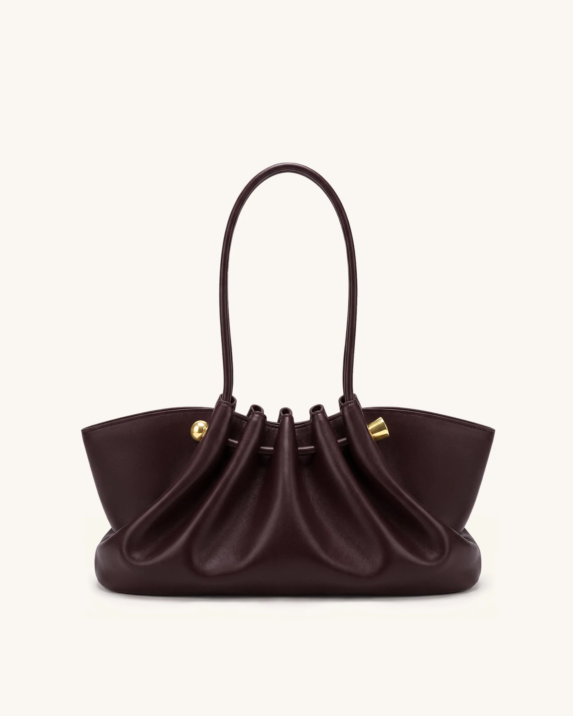 Naomi Gathered Long Handle Shoulder Bag - Deep Burgundy sold by JW PEI product image thumbnail 3