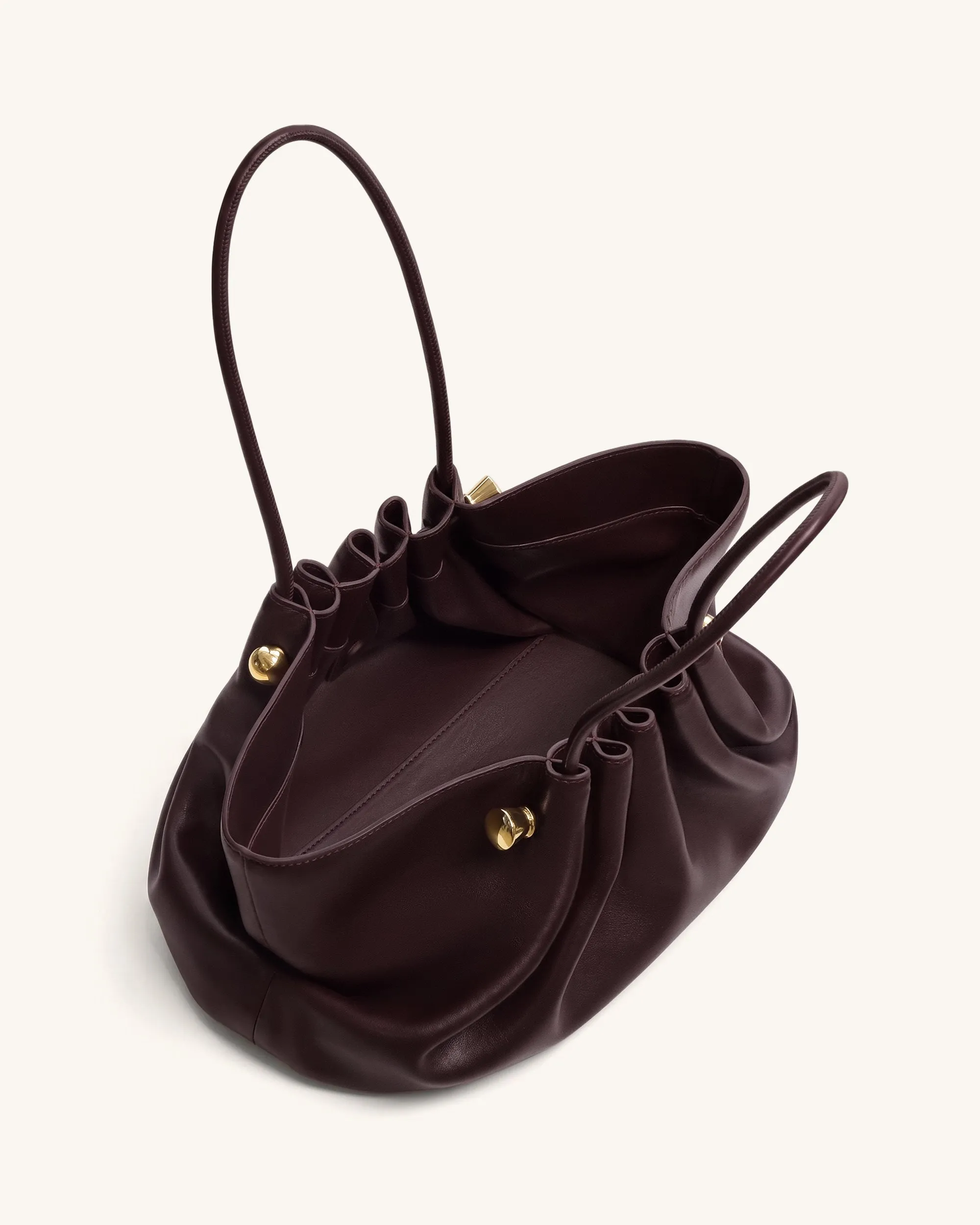 Naomi Gathered Long Handle Shoulder Bag - Deep Burgundy sold by JW PEI product image thumbnail 4