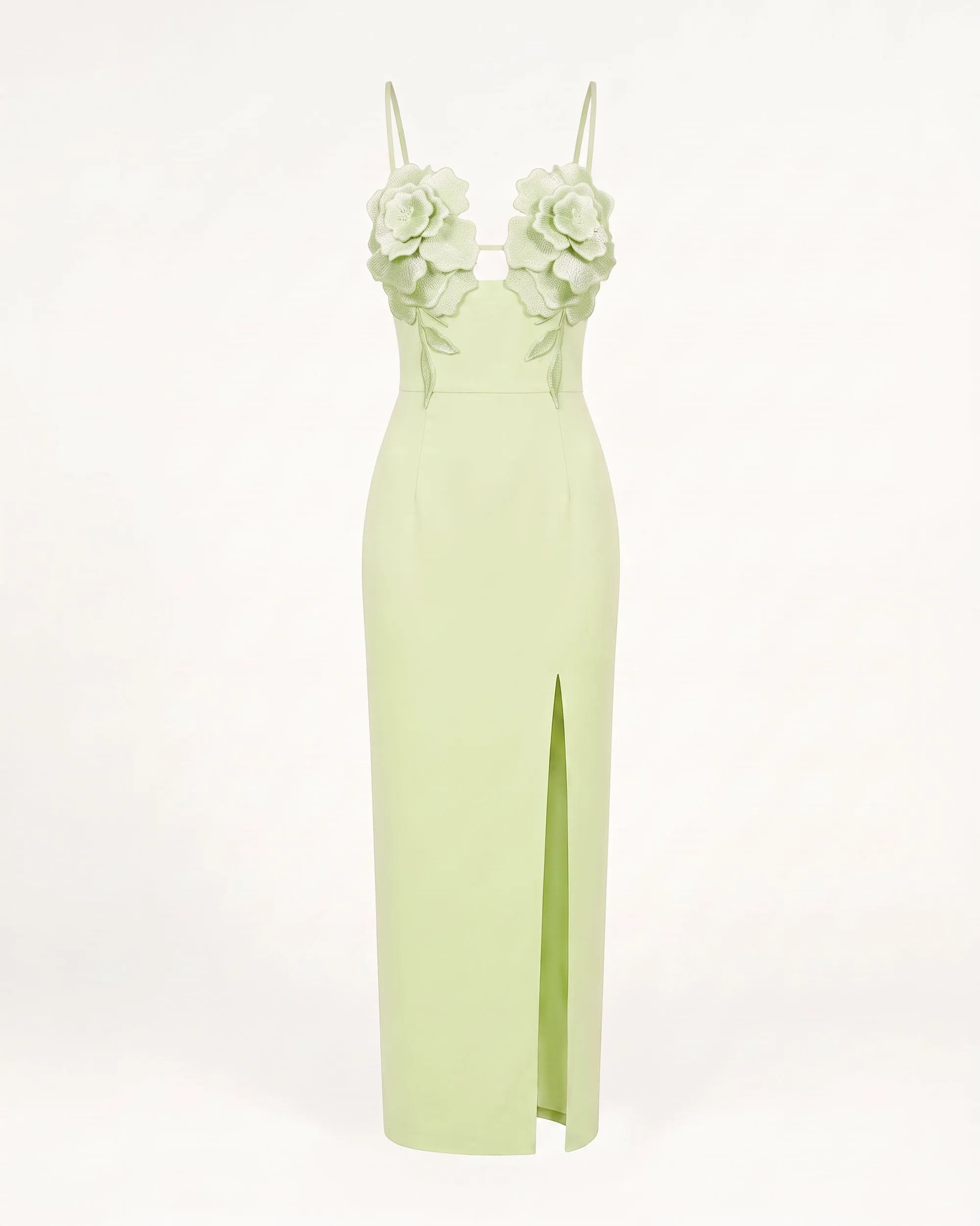 3D Floral Slit Maxi Dress - Light Green sold by JW PEI product image thumbnail 2