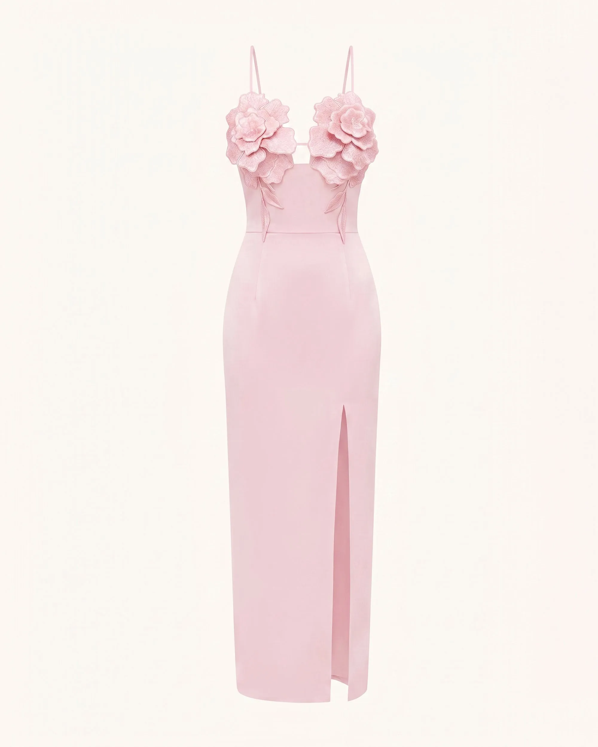 3D Floral Slit Maxi Dress - Blush Pink sold by JW PEI product image thumbnail 2