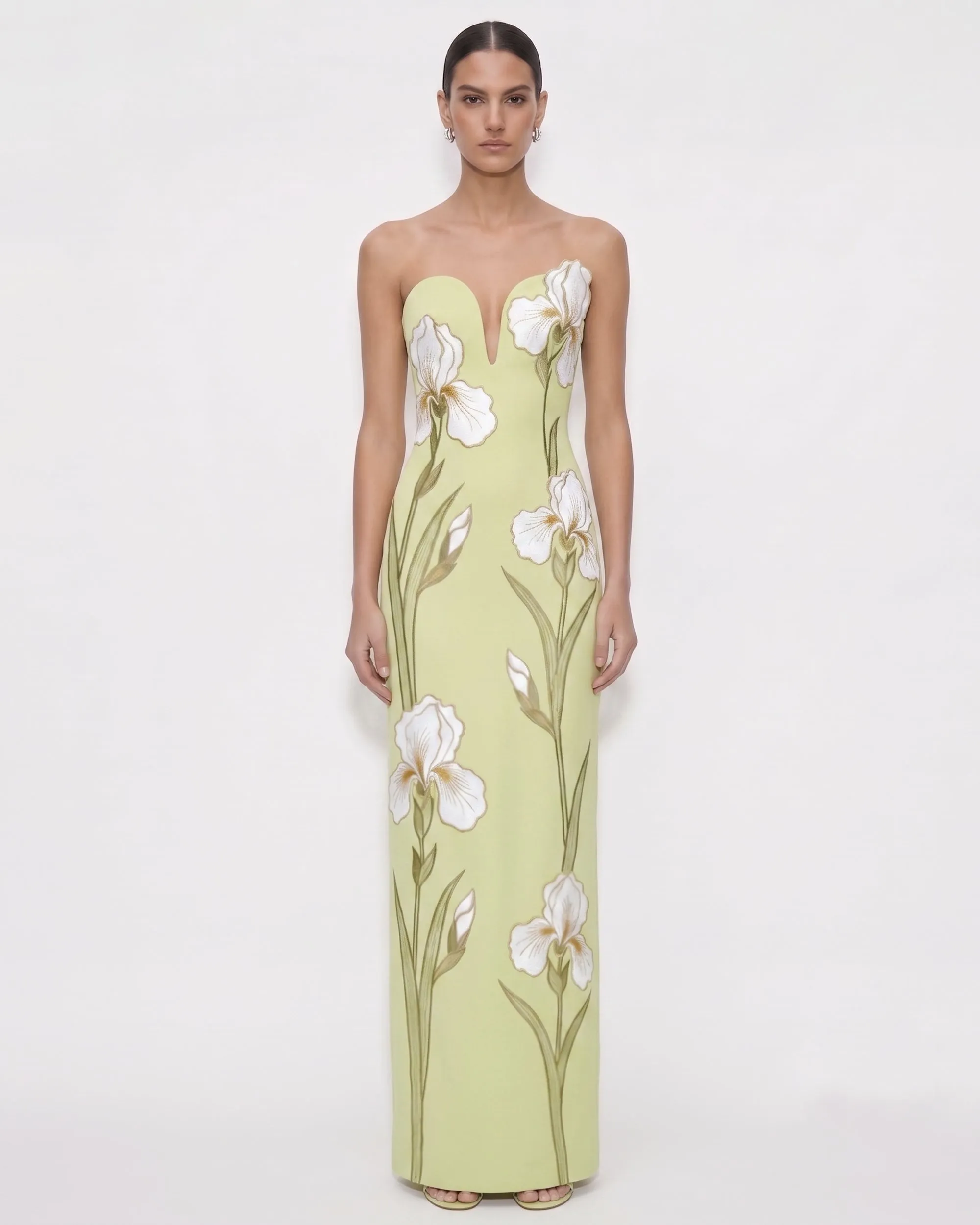 Iris Embroidered
Notch Neck Strapless Maxi Dress
- Light Green sold by JW PEI