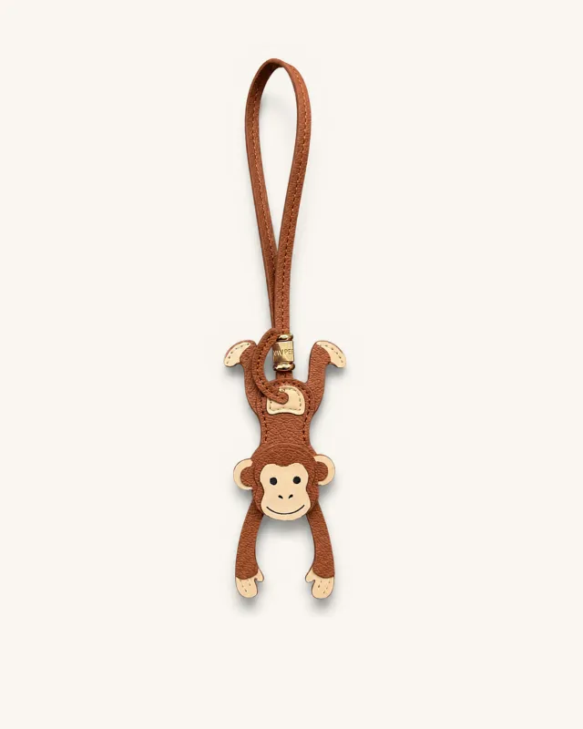 Hanging Monkey Bag Charm - Brown made by JW PEI