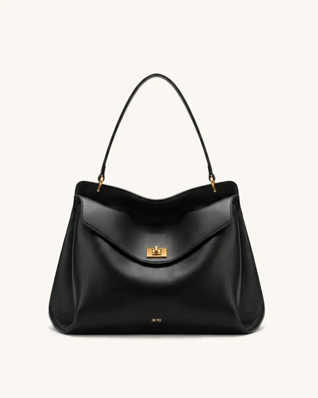 Lucia Turn-Lock Shoulder Bag - Black made by JW PEI