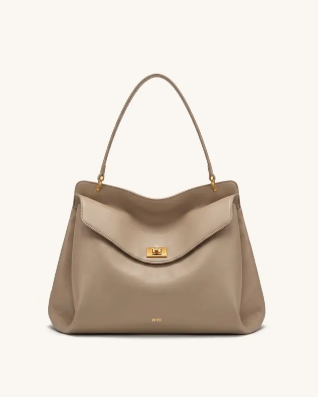 Lucia Turn-Lock Shoulder Bag - Khaki made by JW PEI