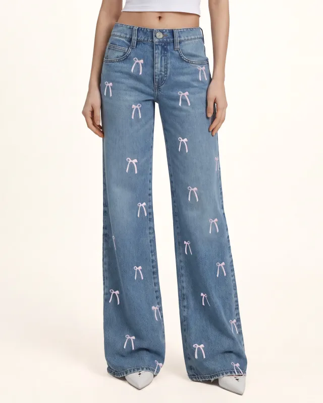 The Daydreamer Pastel Bow-Knot Jeans - Dancing in The Moonlight made by JW PEI