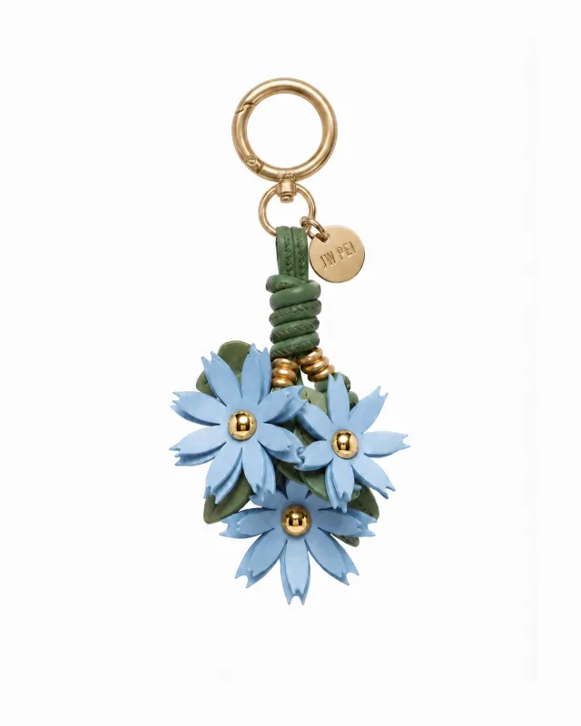 Blue Floral Cluster Bag Charm - Blue made by JW PEI