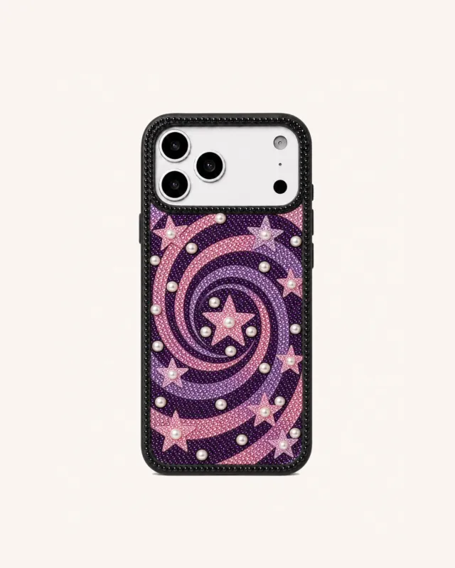 Galaxy Swirl Artificial Crystal Phone Case - Black made by JW PEI