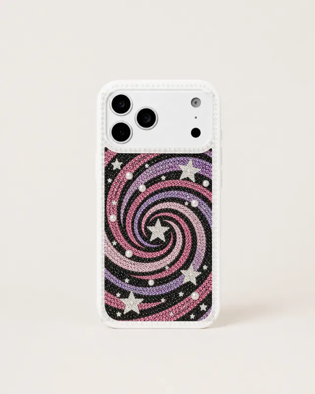 Galaxy Swirl Artificial Crystal Phone Case - White made by JW PEI