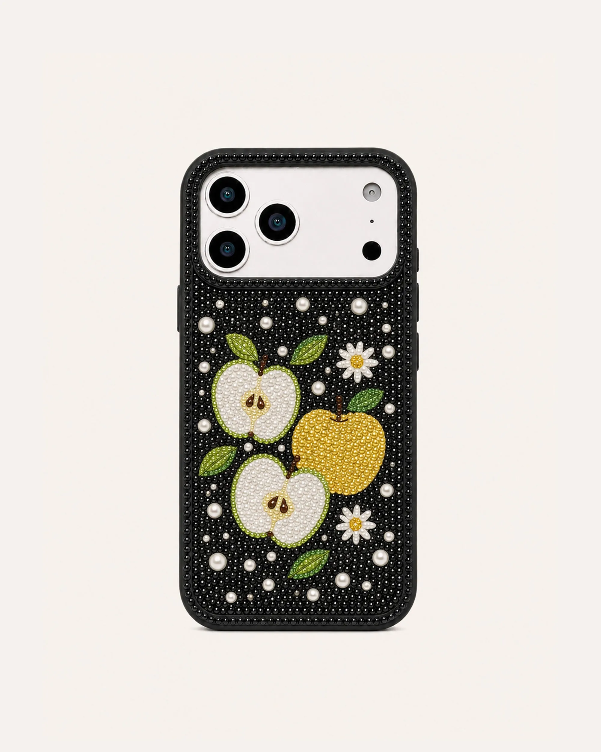 Apple Orchard Artificial Crystal Phone Case - Black sold by JW PEI