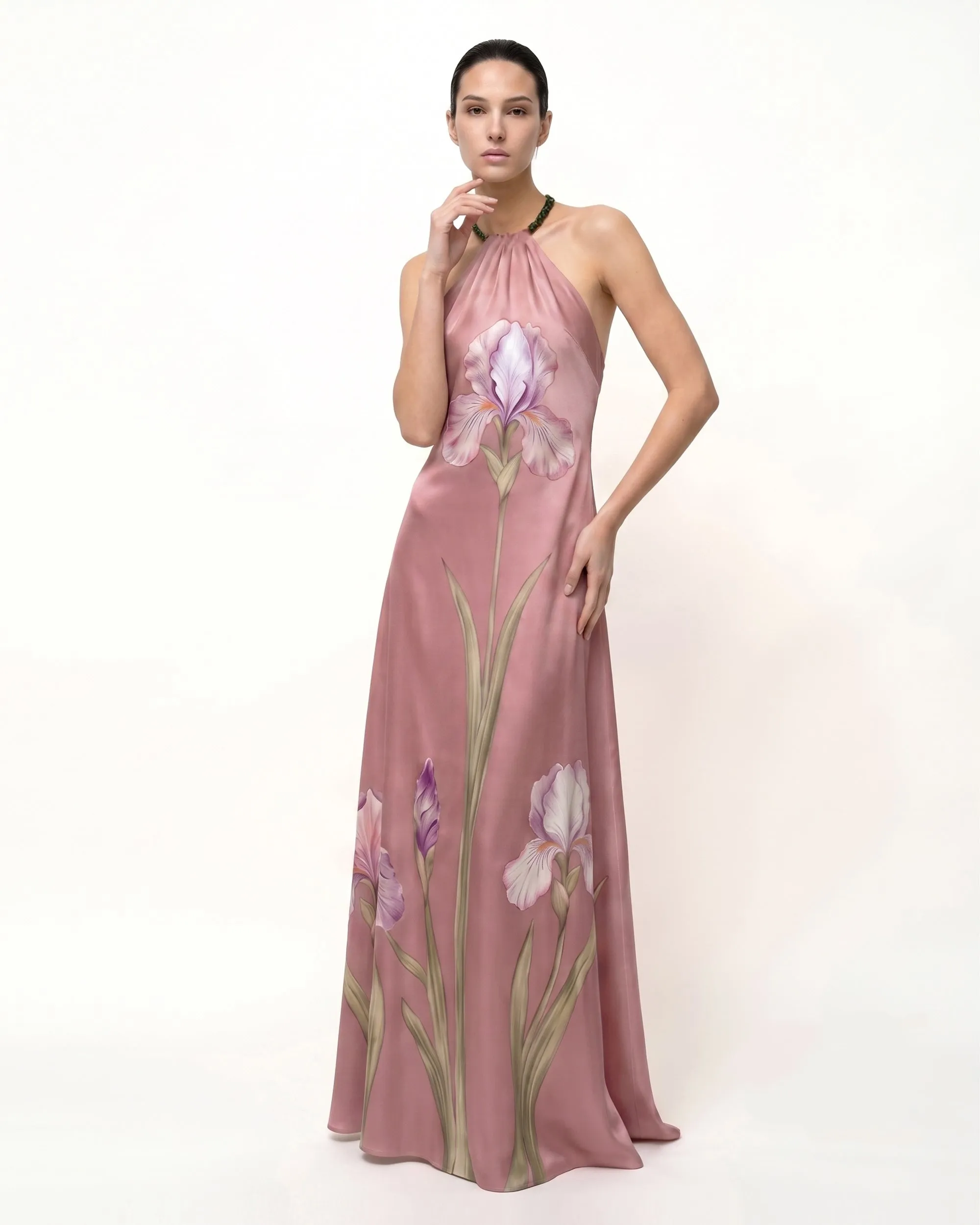 Iris Floral Print Halter
Maxi Dress -
Dusty Rose sold by JW PEI