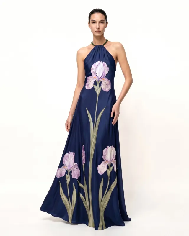 Iris Floral Print Halter
Maxi Dress
- Midnight Blue made by JW PEI