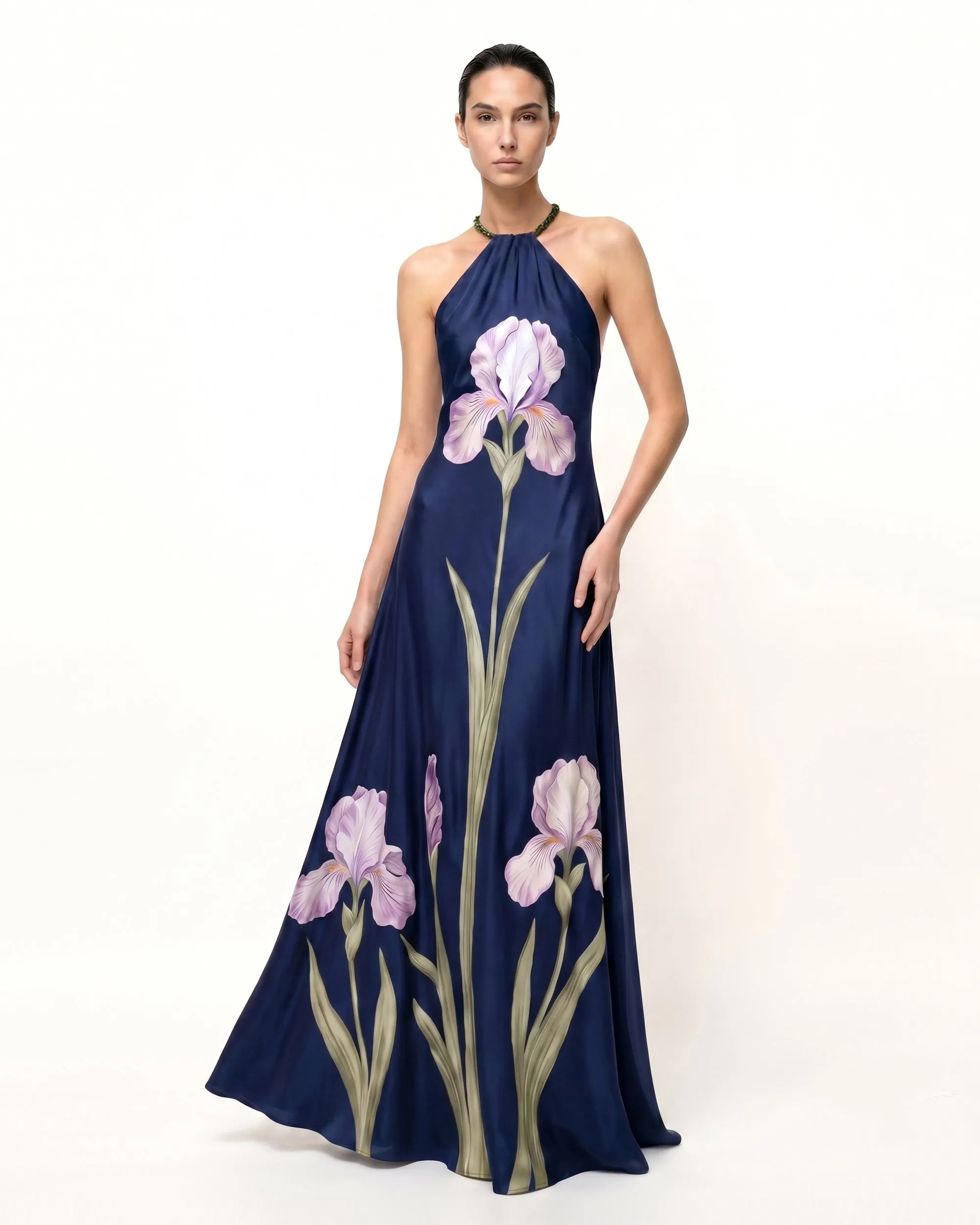 Iris Floral Print Halter
Maxi Dress
- Midnight Blue sold by JW PEI