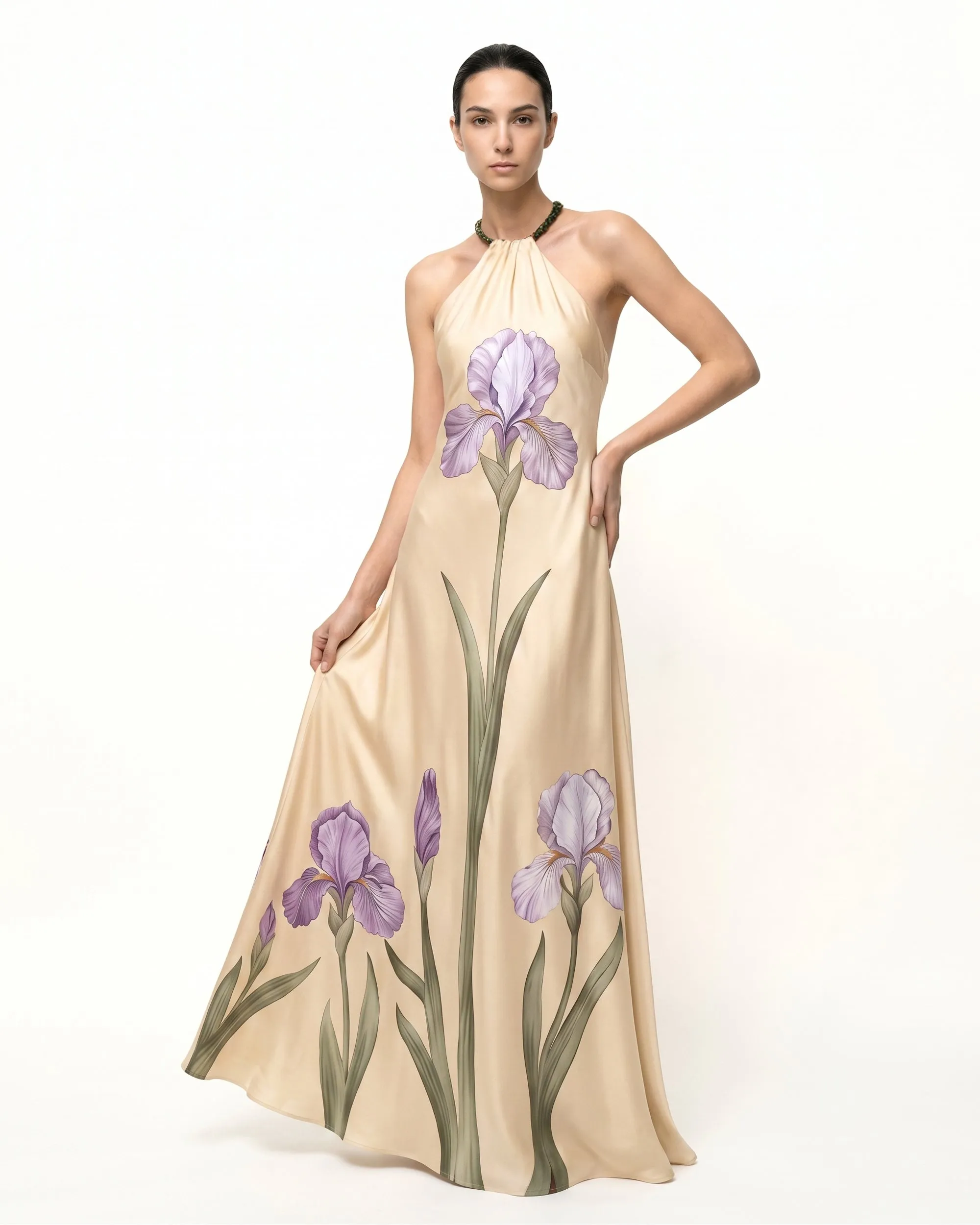 Iris Floral Print
Halter Maxi Dress -
Cream sold by JW PEI